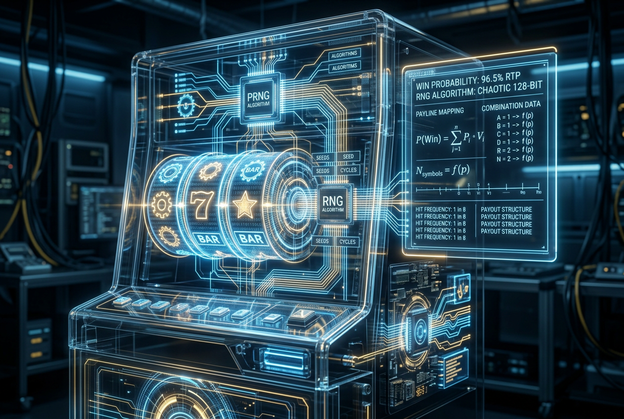 Conceptual illustration of casino RNG and RTP mechanics.